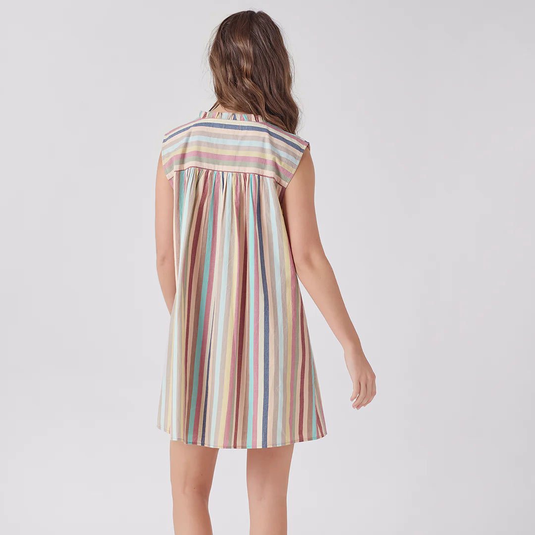 Women's Misha Dress- Multi Vintage Stripe