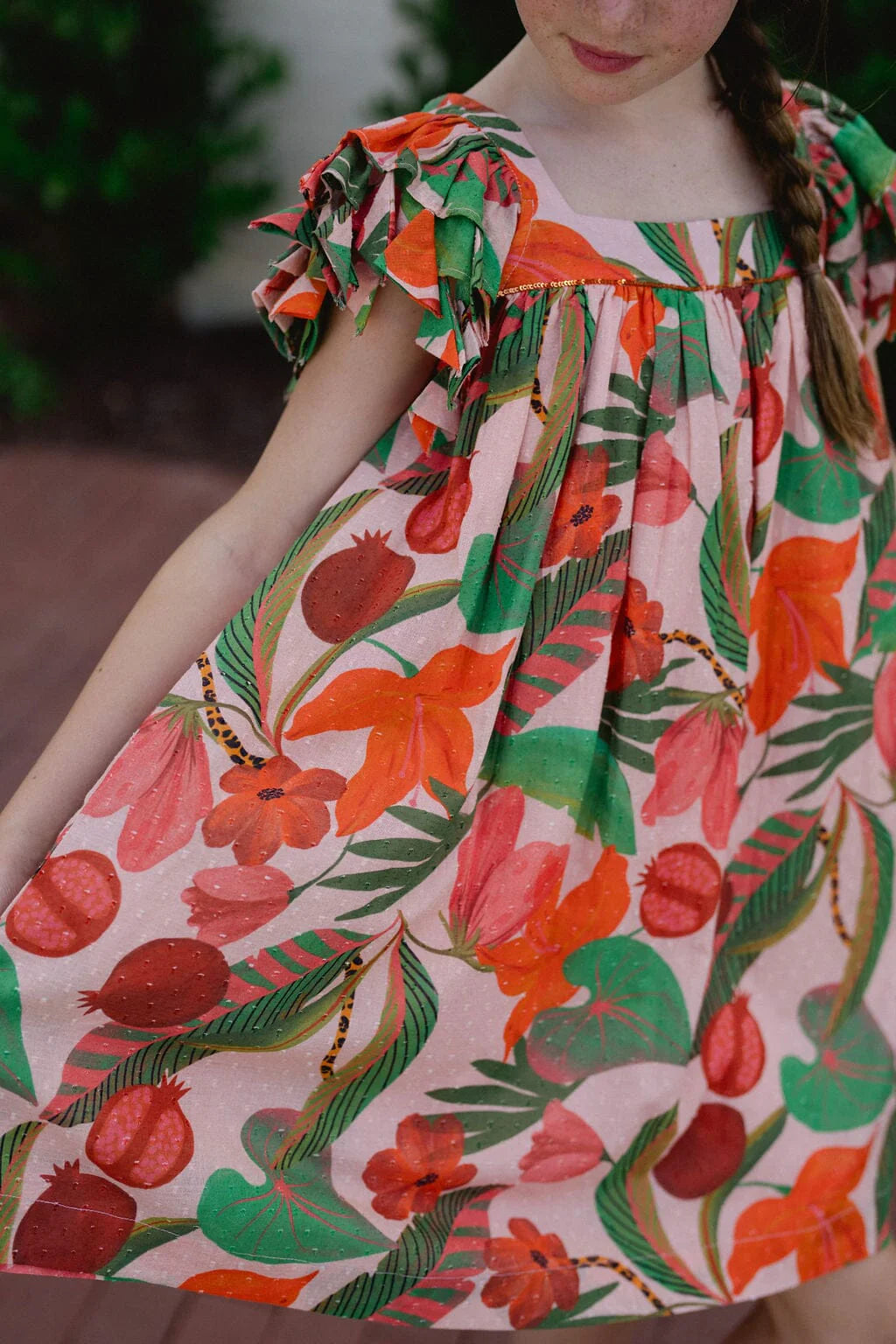 Girls Julie Dress- Tropical Pink