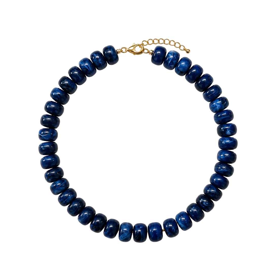 Navy Blue Orbit Necklace