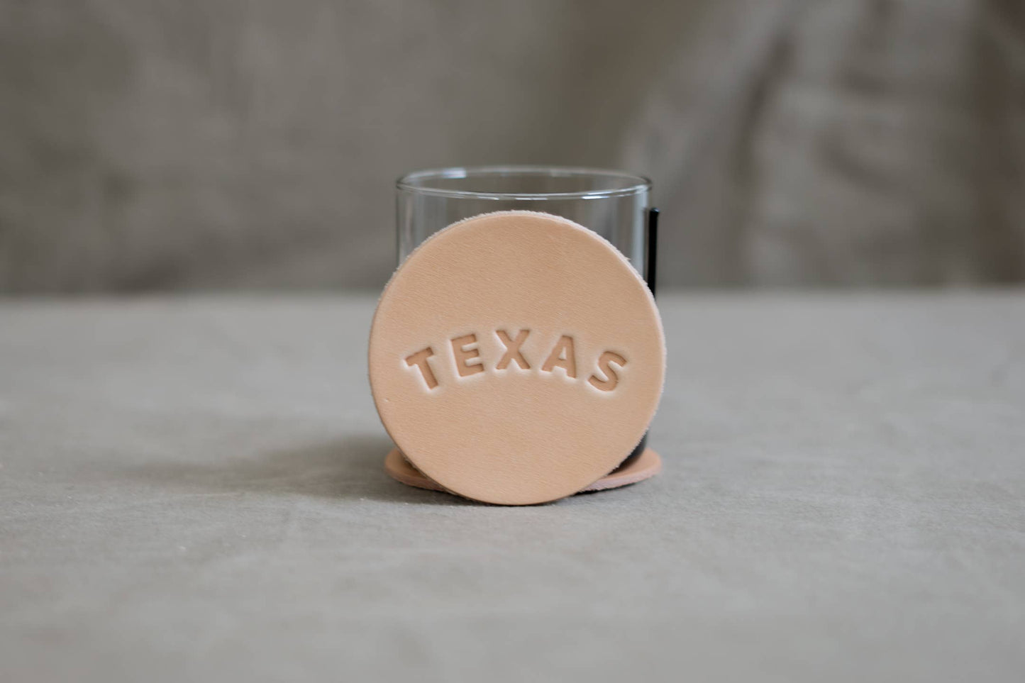 Leather Coaster | TEXAS: Dark Brown
