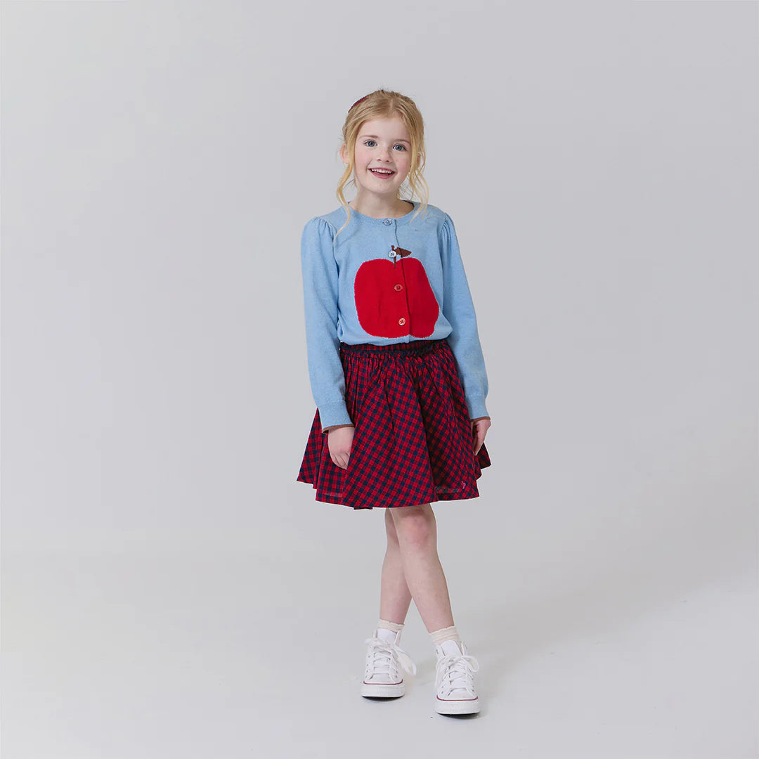 Girls Gianna Skirt- Red Blue Check