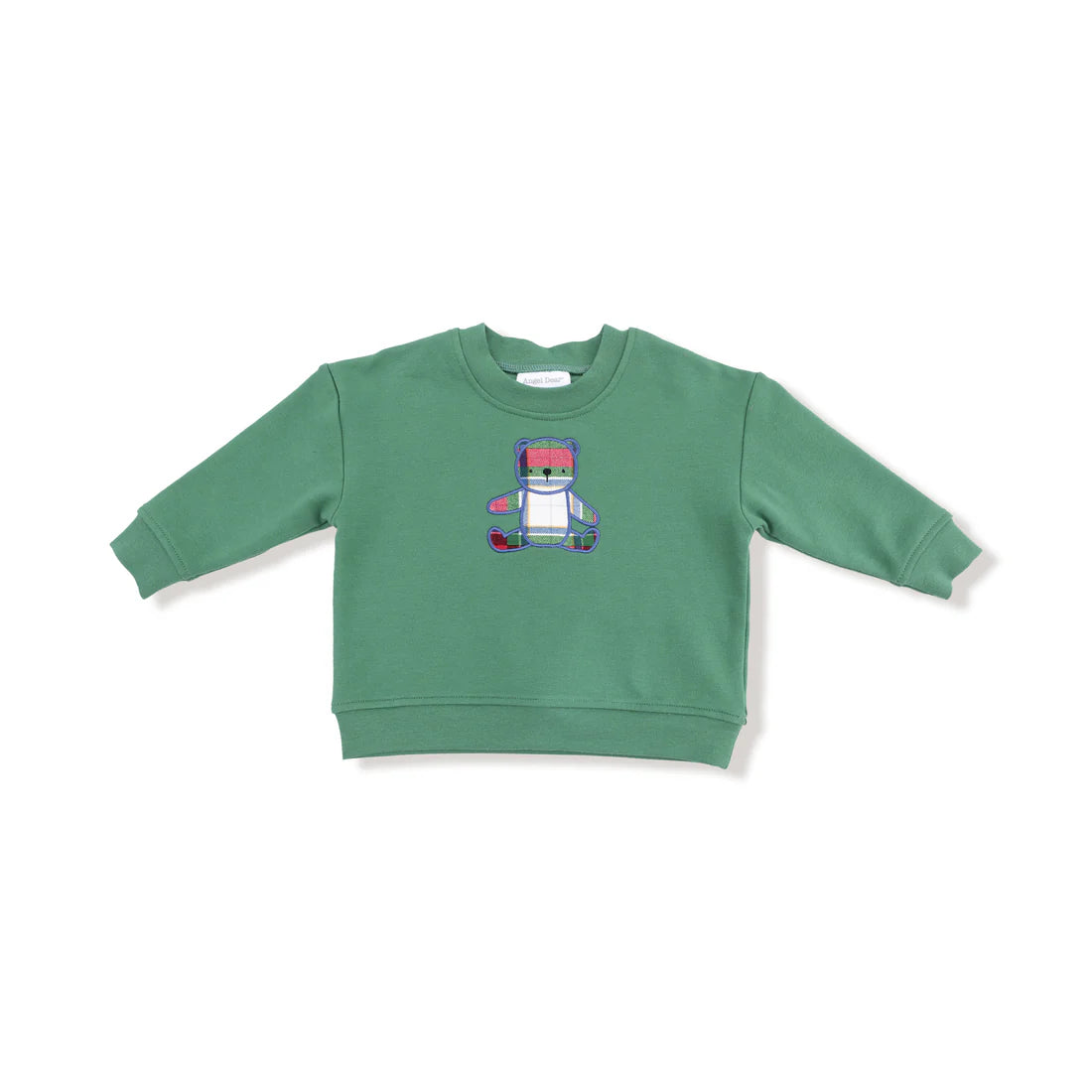Drop Sleeve Sweatshirt- Holiday Plaid Bear