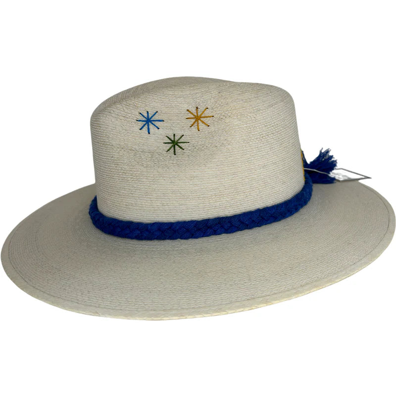 White Palm Hat- Heart Bursts
