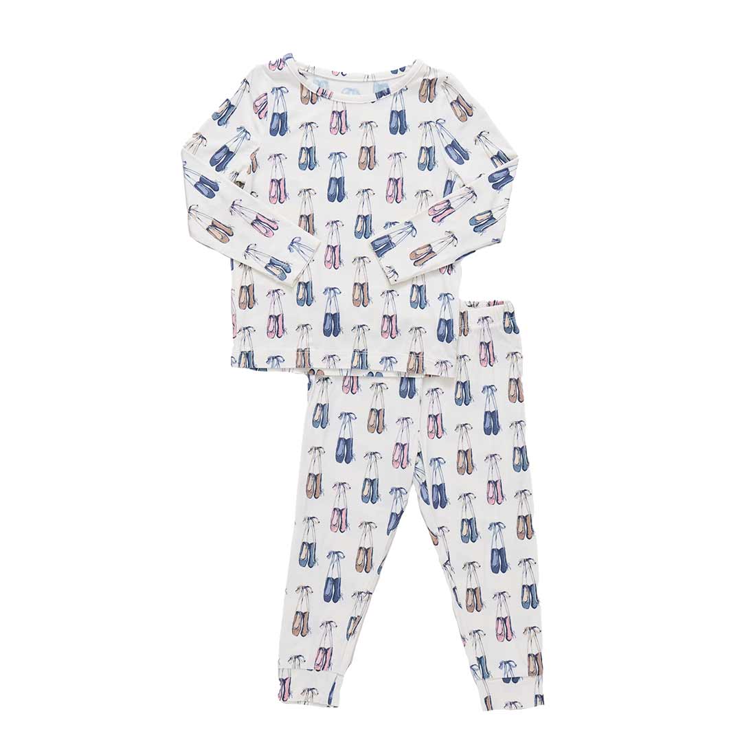 Kids Bamboo PJ Set- Ballet Slippers
