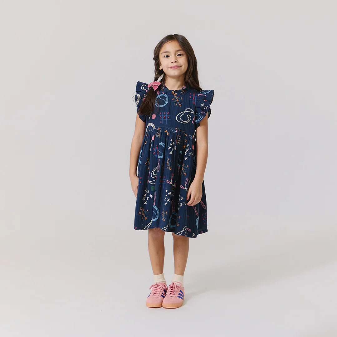 Girls Jennifer Dress- Tic Tac Toe