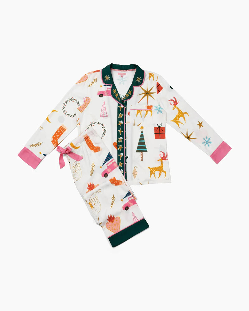 Katie Kime Long Sleeve PJ Pant Set - Mod Holiday