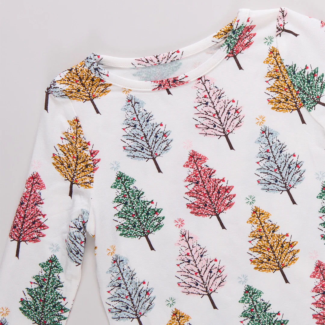 Kids Bamboo PJ Set- Multi X-Mas Trees