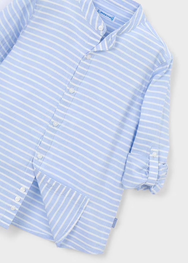 Boys Stripe Shirt- Sky