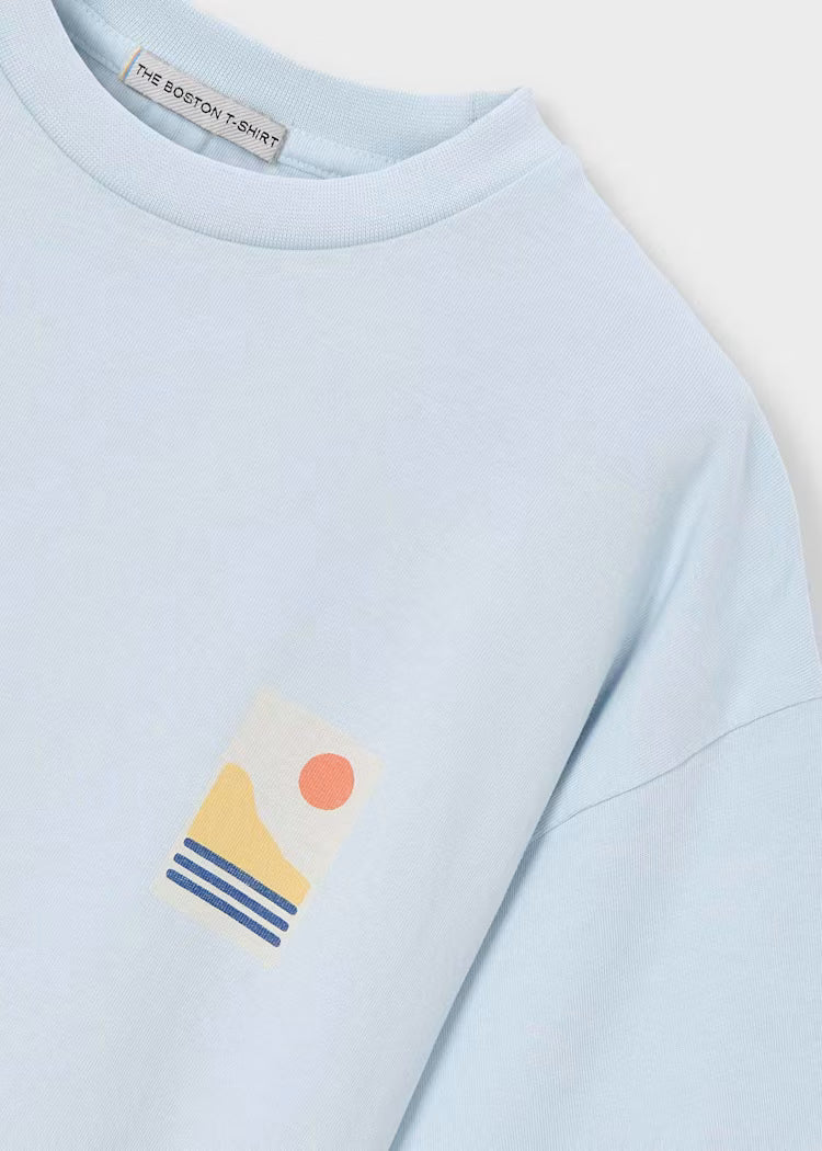 Boy Graphic Tee- Sky Blue