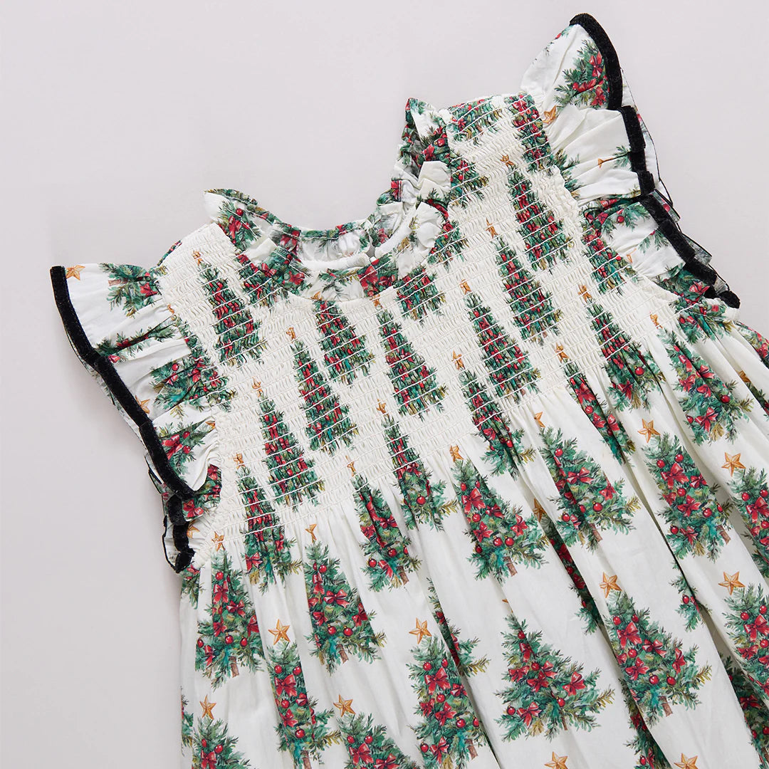 Baby Girls Stevie Dress Set- Vintage Trees
