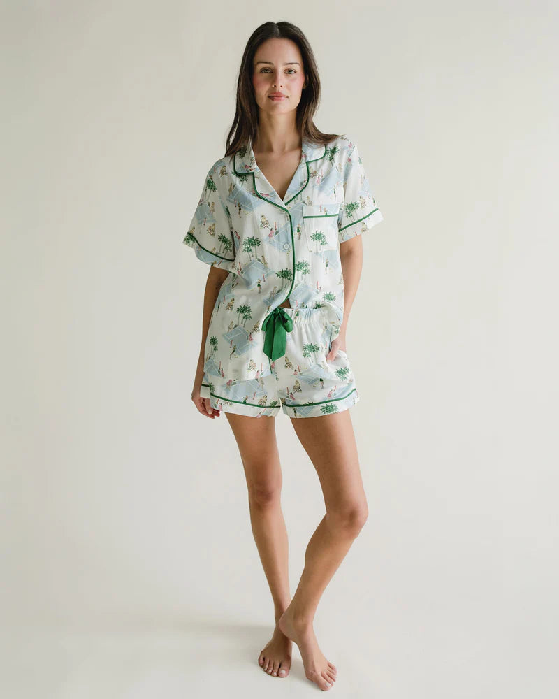 Katie Kime PJ Short Set- Palm Courts