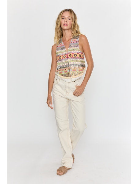 Hazel Embellished Vest- Eggshell