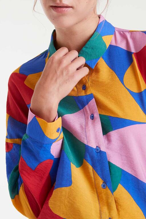 Conversational Collared Blouse