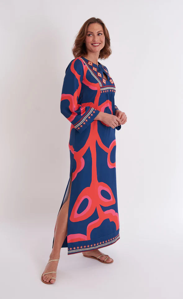 Crispell Caftan- Ocean Fire