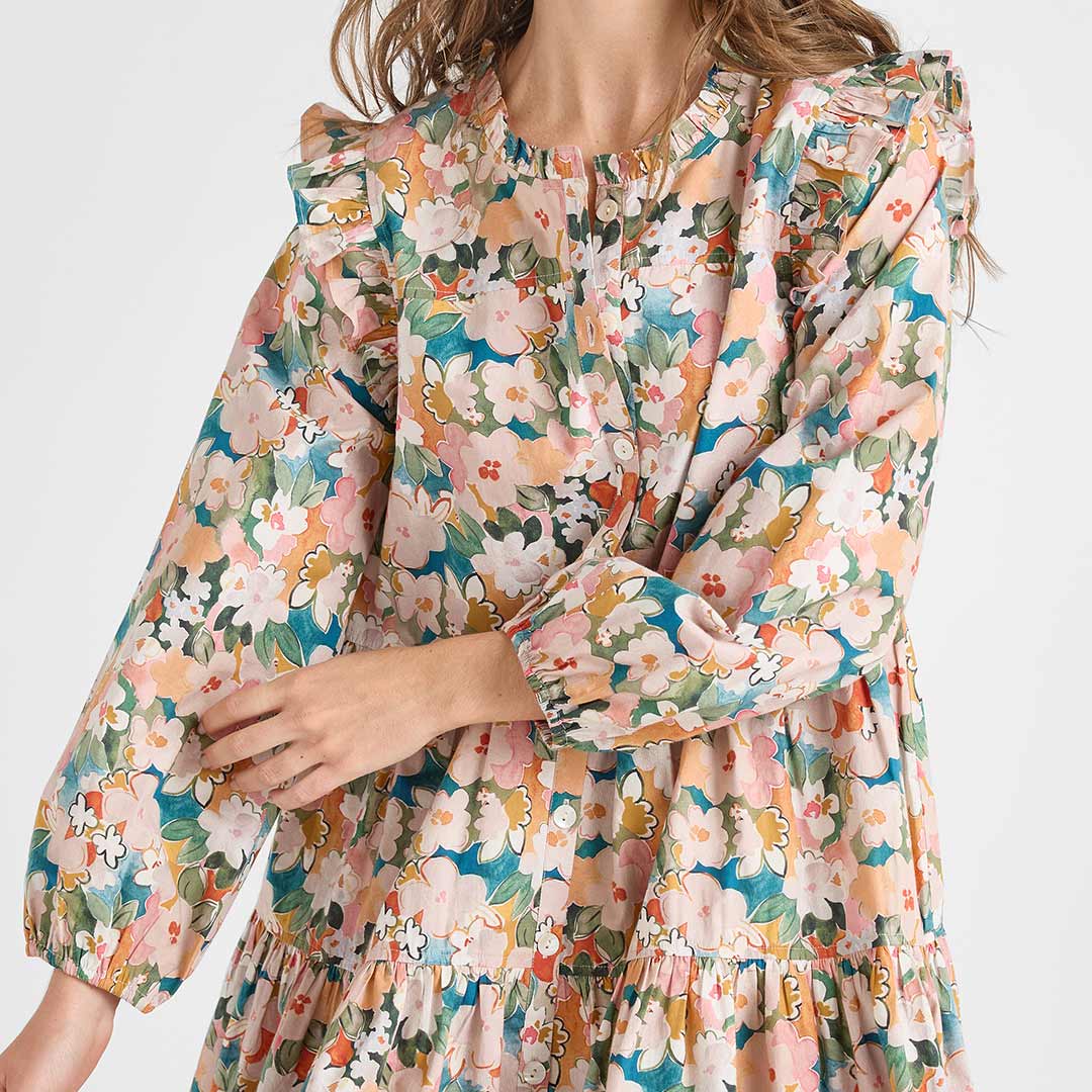 Womens Kalani Dress- Watercolor Floral