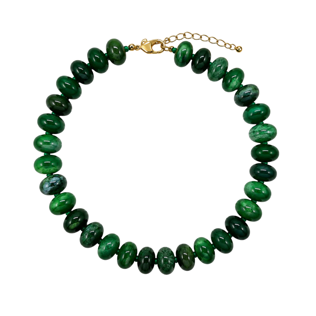 Chunky Green Halo Necklace
