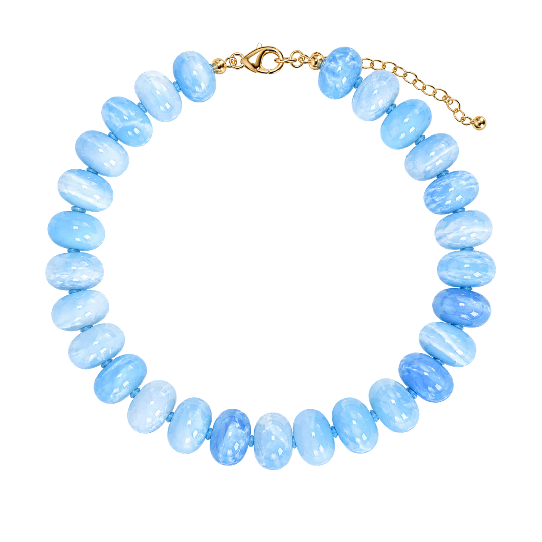 Chunky Sky Blue Halo Necklace