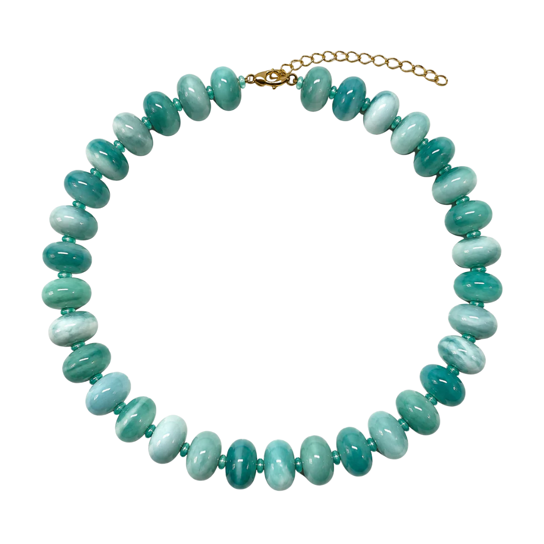 Chunky Teal Halo Necklace