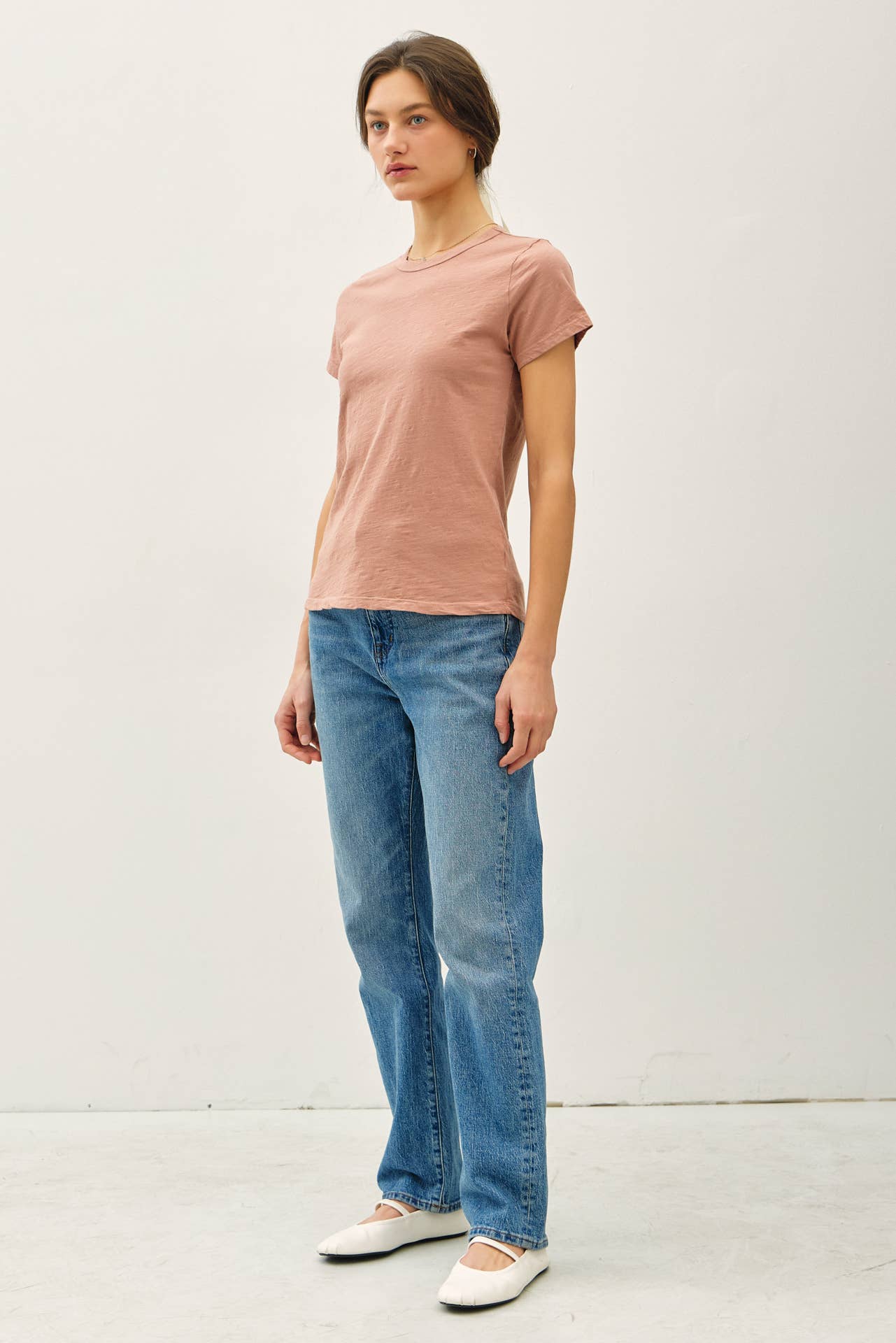 Garment Dyed Slub Tee- Clay