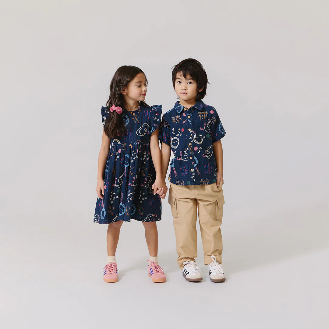 Girls Jennifer Dress- Tic Tac Toe