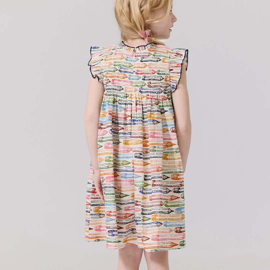Girls Stevie Dress- Colored Pencils