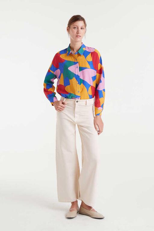Conversational Collared Blouse