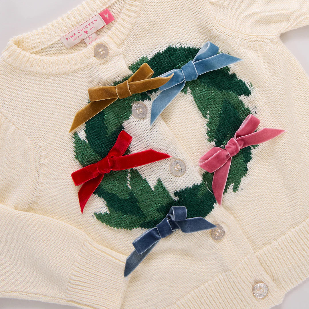 Girls Constance Sweater- Holiday Wreath