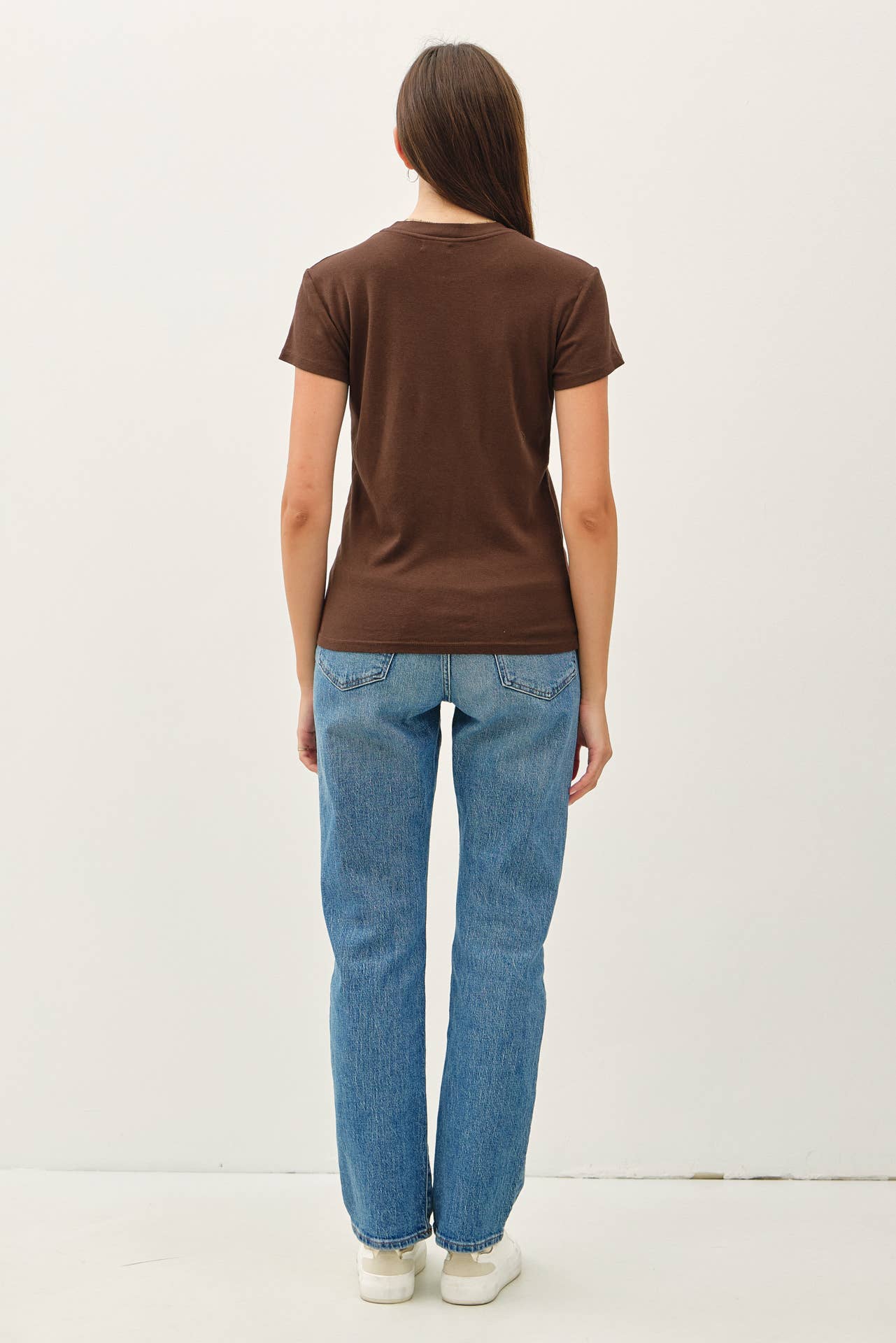 Classic Cotton Blend Crewneck- Chocolate