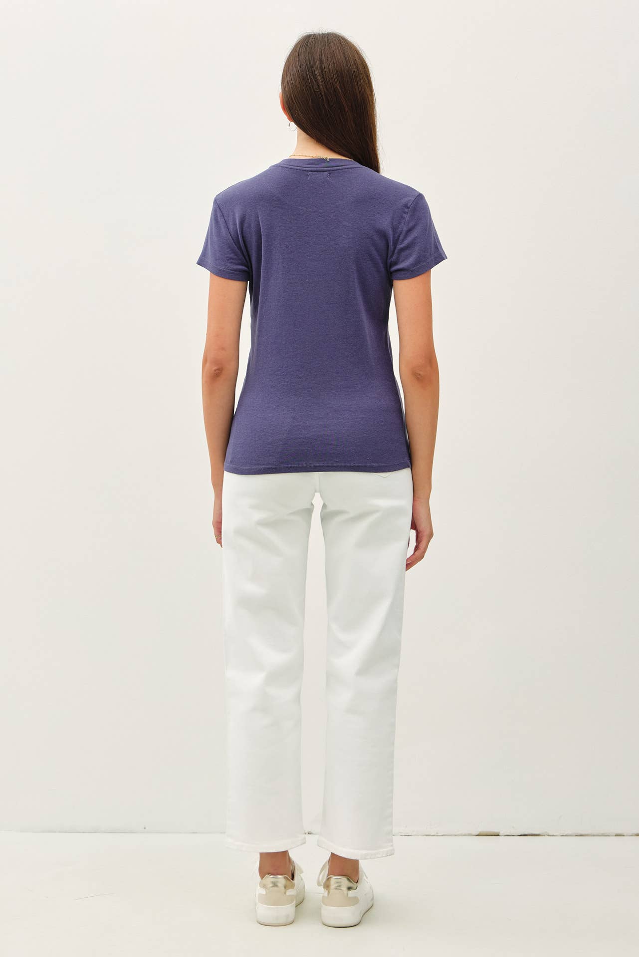 Classic Cotton Blend Crewneck- Indigo