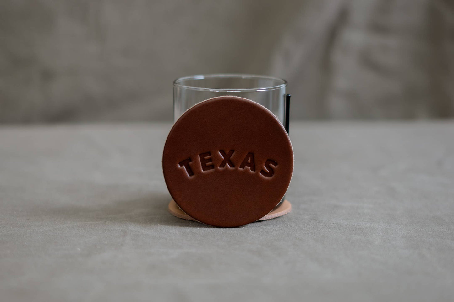 Leather Coaster | TEXAS: Dark Brown