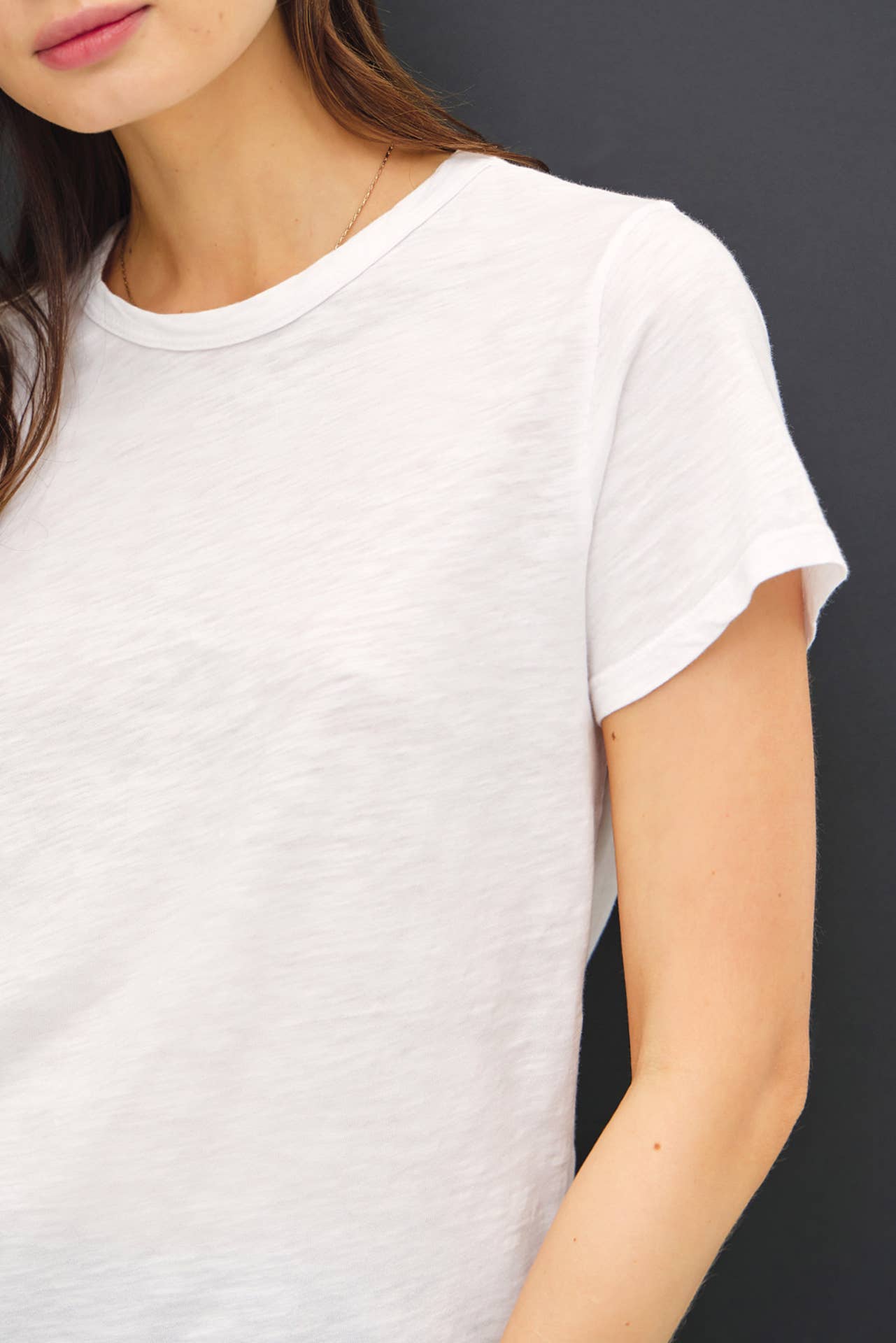 Garment Dyed Slub Tee- White