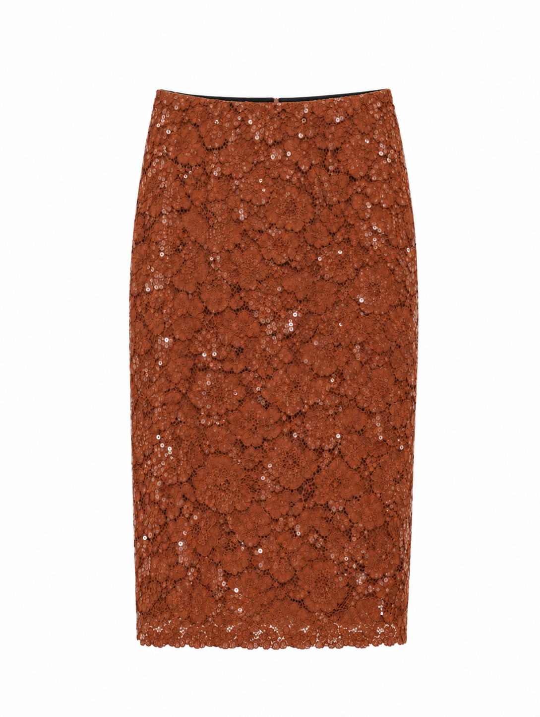 Mulberry Lace Midi Skirt- Copper