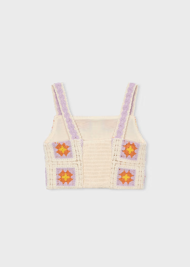 Girls Crochet Top- Bone