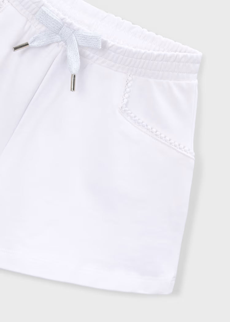 Girl French Terry Shorts- White