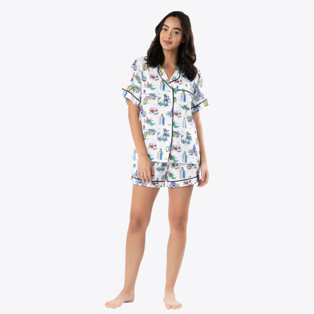 Katie Kime Austin Toile Pajama Shorts Set