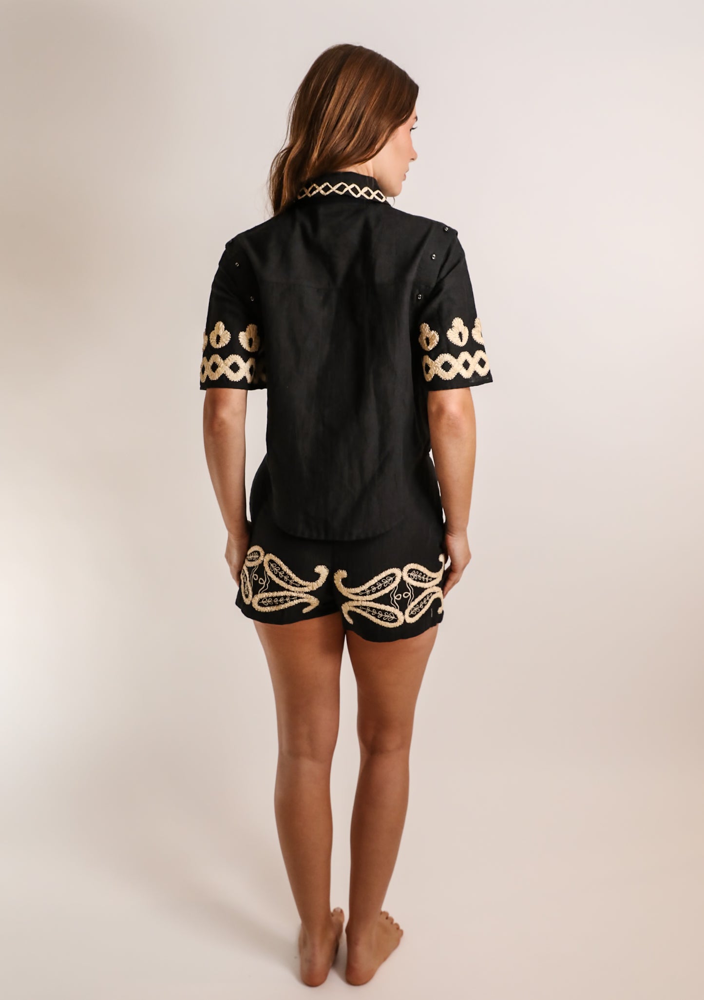 Como Raffia Convertible Top- Black
