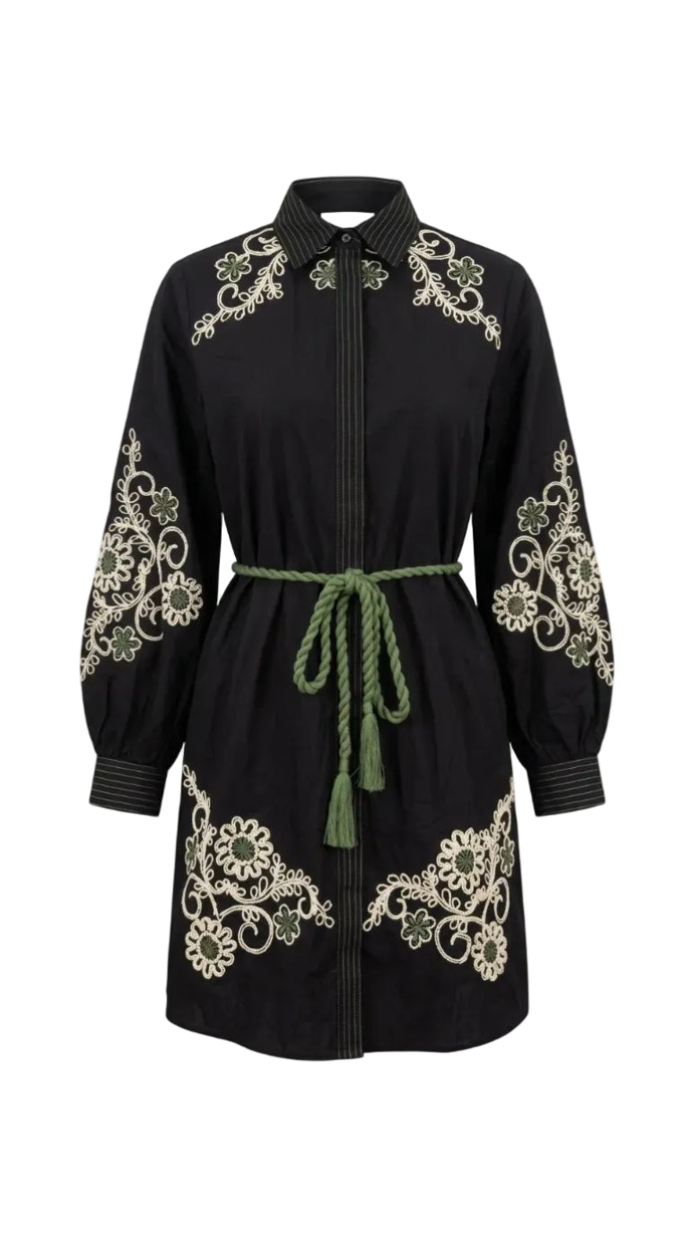 Bluebonnet Dress- Black Crewell