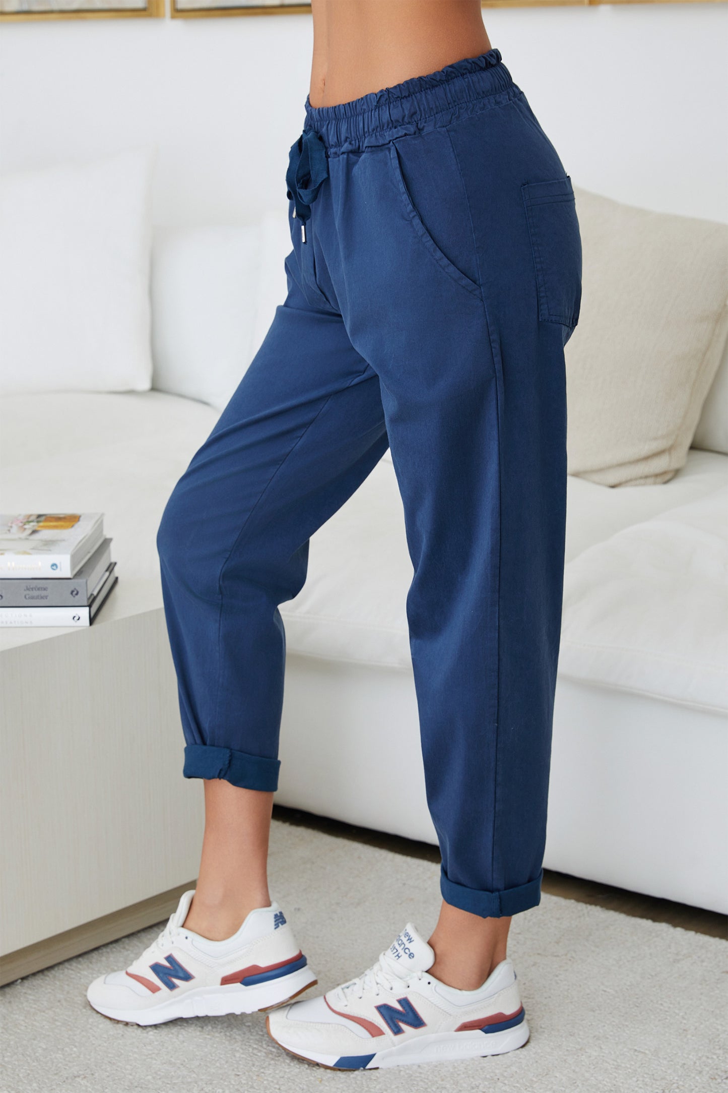 Drawstring Lightweight Jogger- Navy