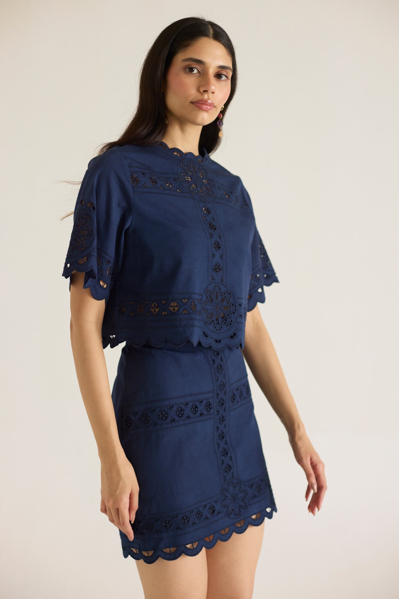 Carrie Mini Skirt- Navy