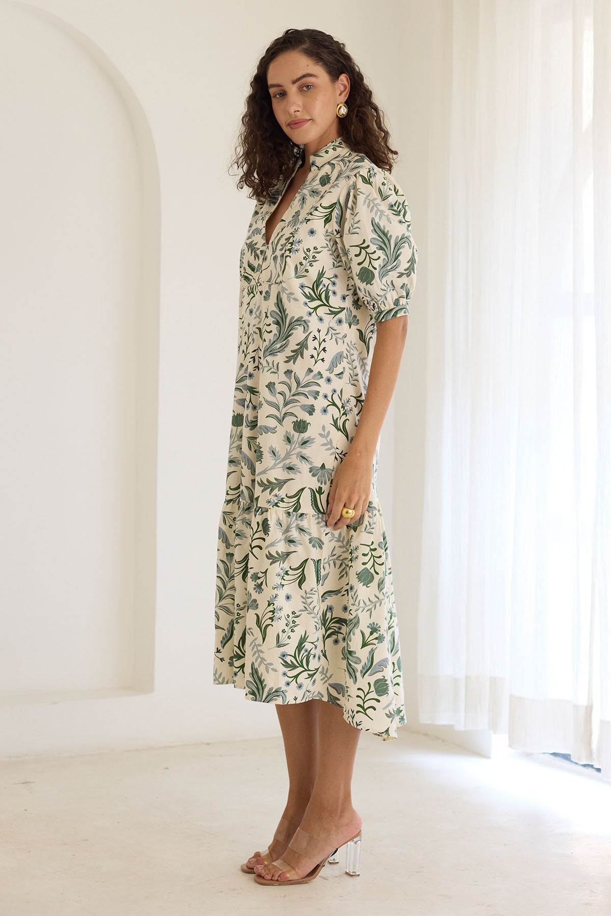 Sumatra Midi Dress- Forest Bliss