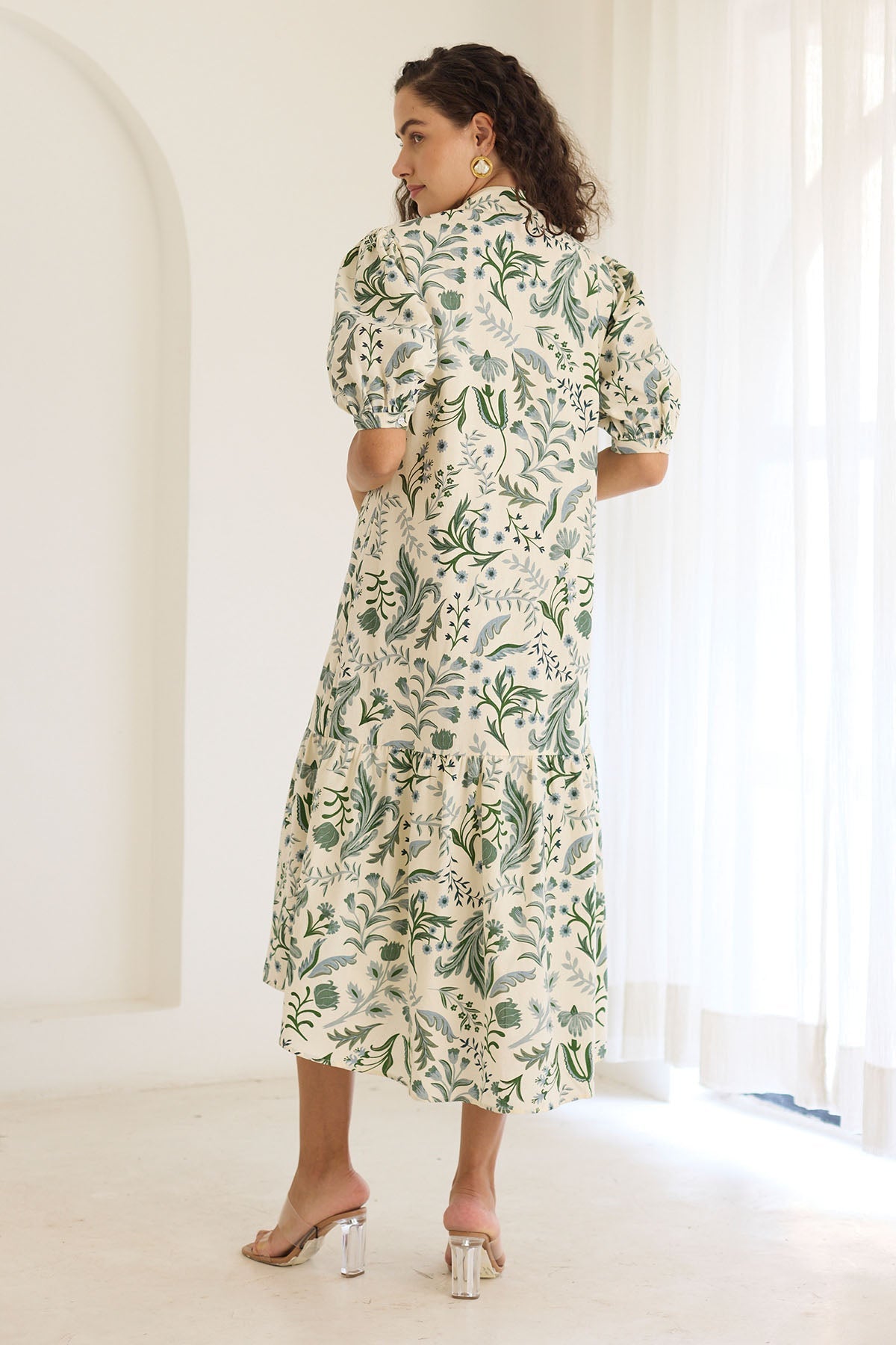 Sumatra Midi Dress- Forest Bliss