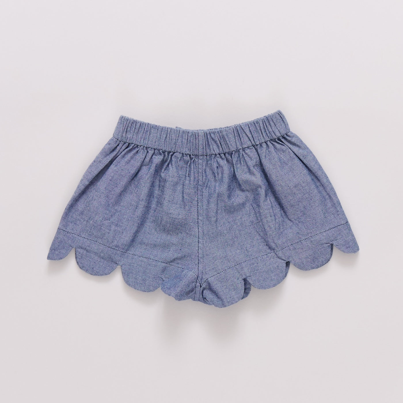 Girls Scallop Short - Chambray