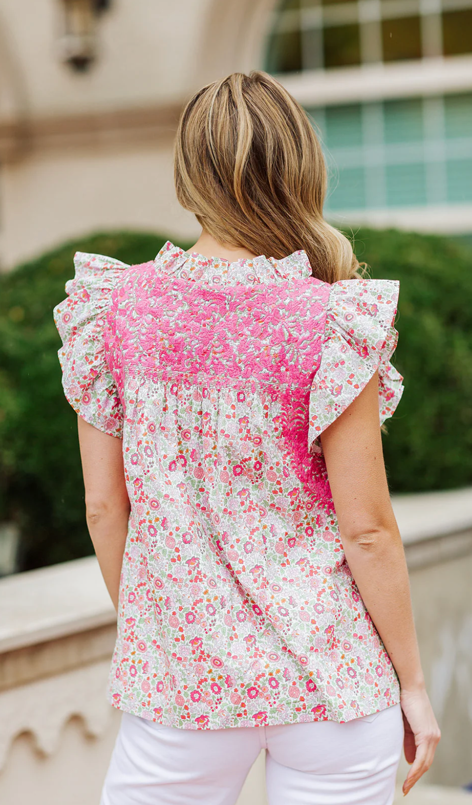 Meagan Ruffle Neck Top