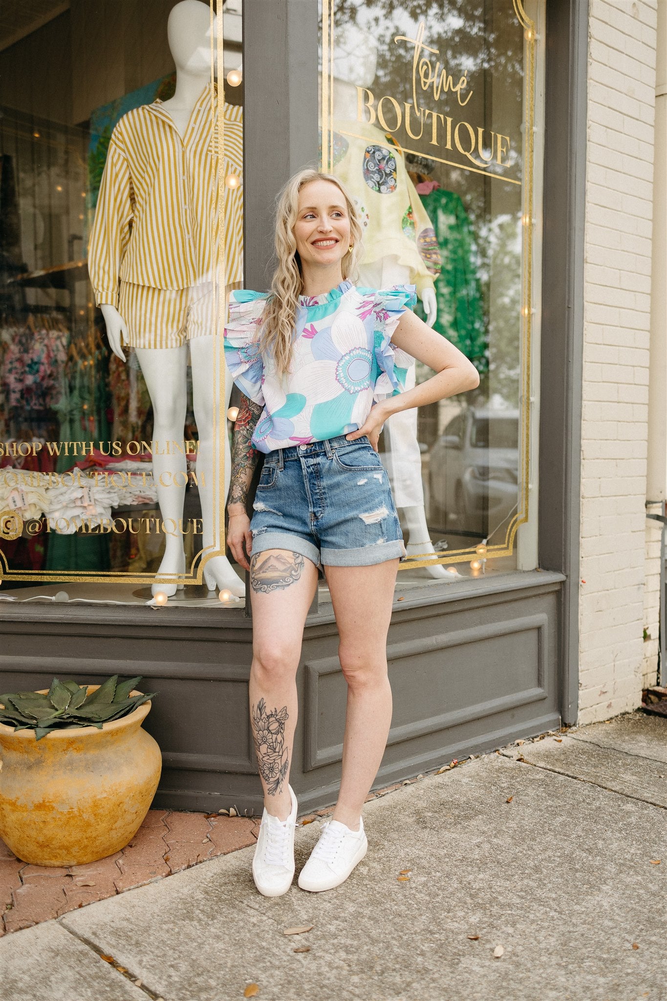 Mia Rae Ruffle Sleeve Top