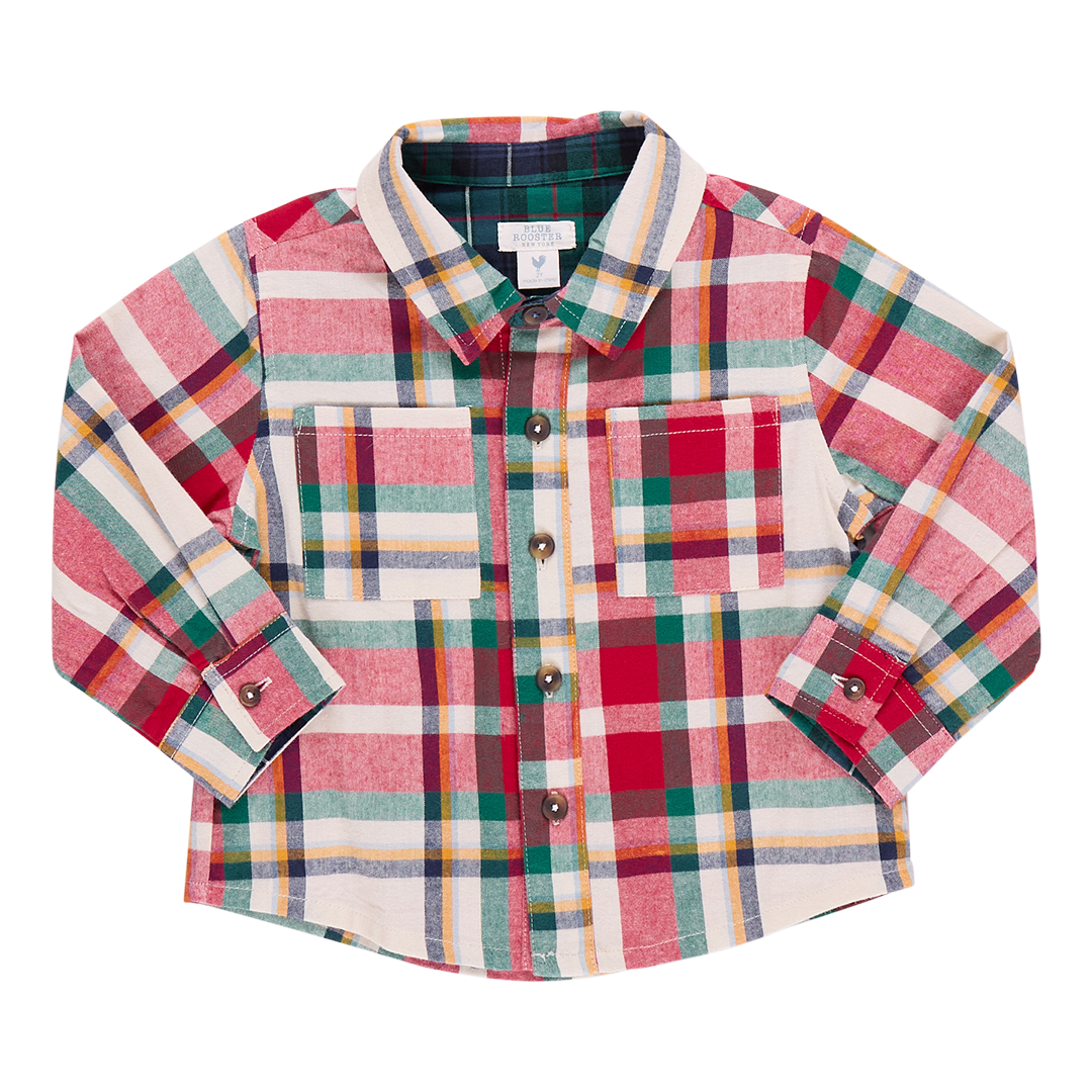 Boys Jack Shirt- Holiday Tartan