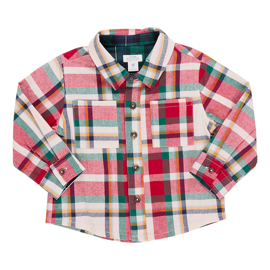 Boys Jack Shirt- Holiday Tartan