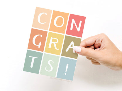 Congrats Colorblocks Greeting Card