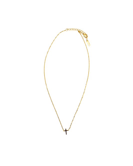 18K Gold Waterproof Dainty Cross Necklace