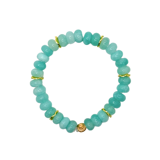 Turquoise Gemstone Bracelet with Gold Accents