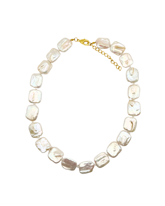 Chunky Square Freshwater Pearl Necklace